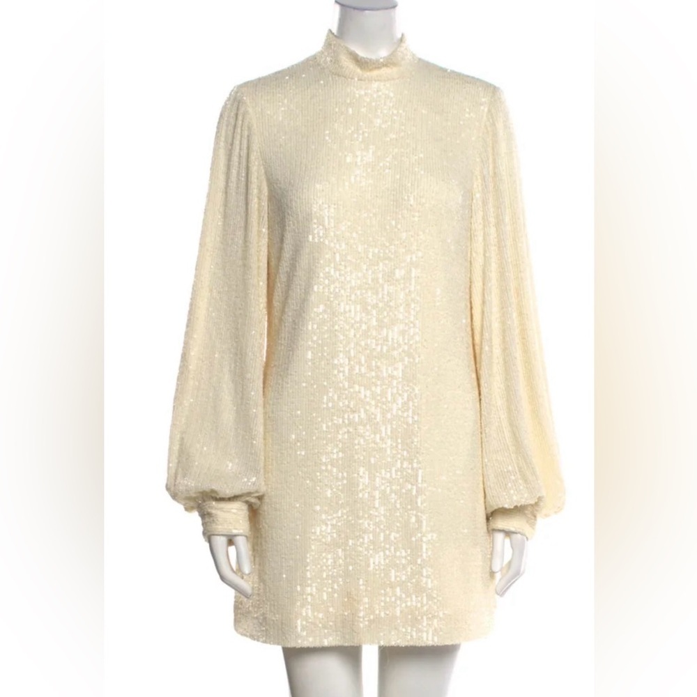Alexis Cream Long Sleeve Sequin Dress